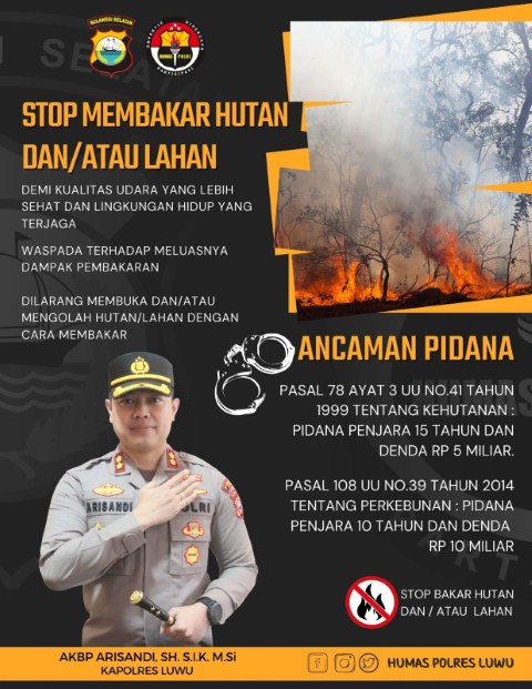 Pembakar Hutan dan Lahan Denda Rp 10 M