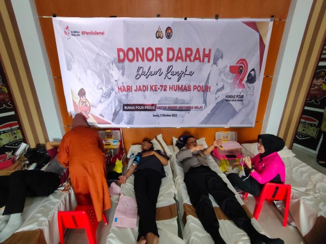Humas Polres Gelar Aksi Donor Darah