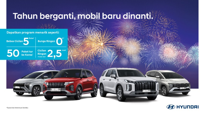 HYUNDAI -- Beragam varian dari produk Hyundai yang kini dihadirkan di tengah-tengah masyarakat dengan beragam promo jelang akhir tahun.