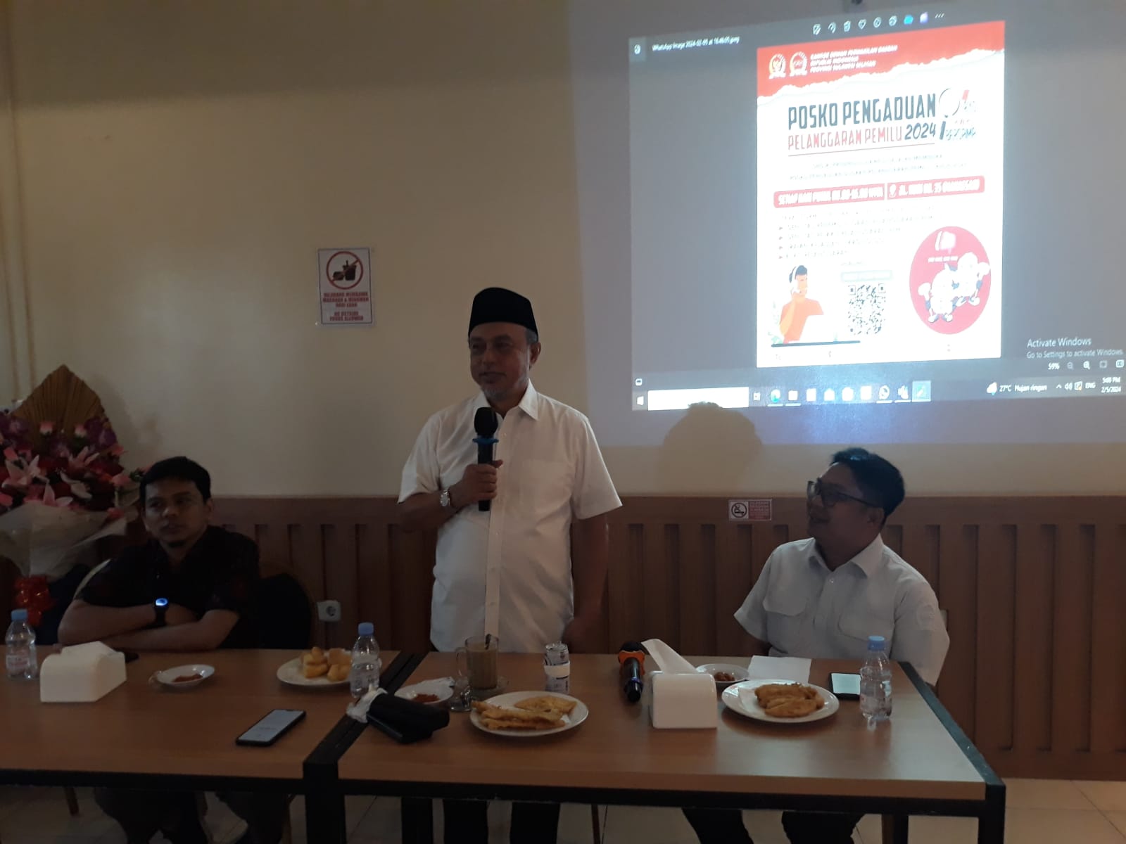 IST AJAKAN--Wakil Ketua DPD RI Tamsil Linrung menyampaikan ajakan kepada masyarakat bila mendapati sebuah dugaan pelanggaran agar segera dilaporkan 