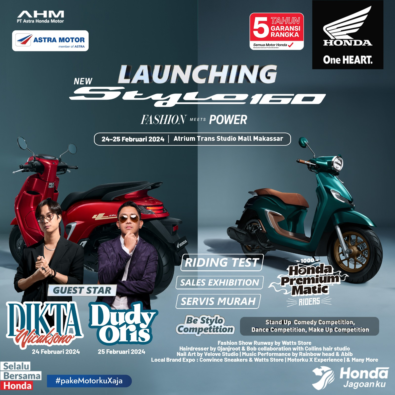 Jadilah Saksi Kemeriahan Launching Skutik Fashionable Honda Stylo 160 di TSM Makassar
