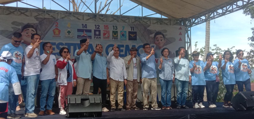 IST FESTIVAL--TKD Prabowo- Gibran Tana Toraja dan Toraja Utara menggelar festival dance gemoy di tongkonan Buntu Kada Burake, Sabtu (3/2)