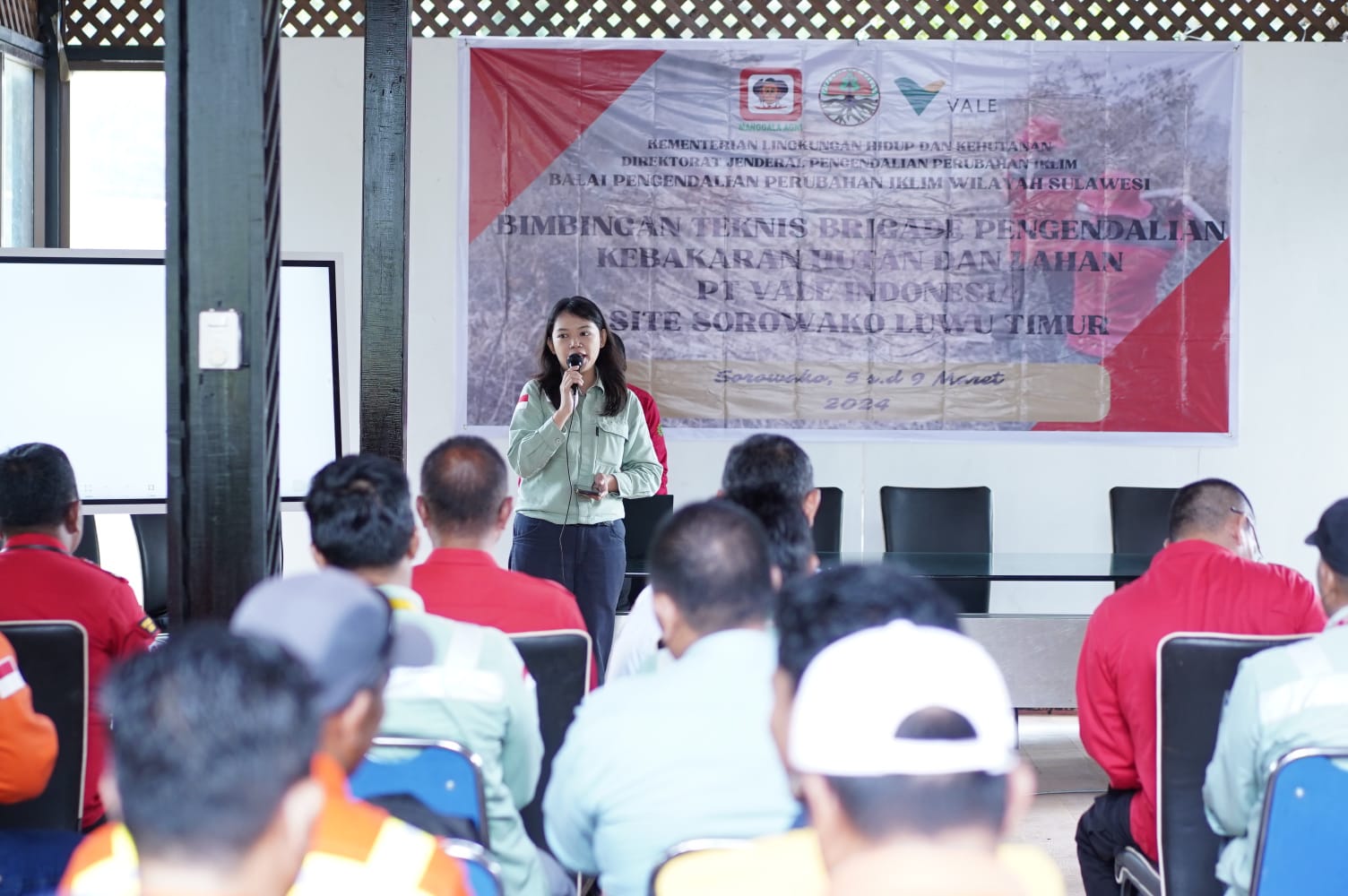 BRIGADE -- Suasana Bimtek Tim Balai Pengendalian Perubahan Iklim Wilayah Sulawesi untuk pembentukan Brigade Pengendalian Kebakaran Hutan dan Lahan PT Vale Indonesia Tbk.