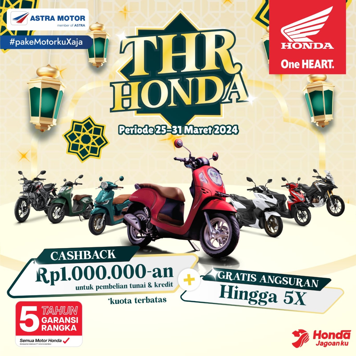 Beli Honda Scoopy atau Vario 160, Dapatkan Cashback Hingga Rp1 Juta