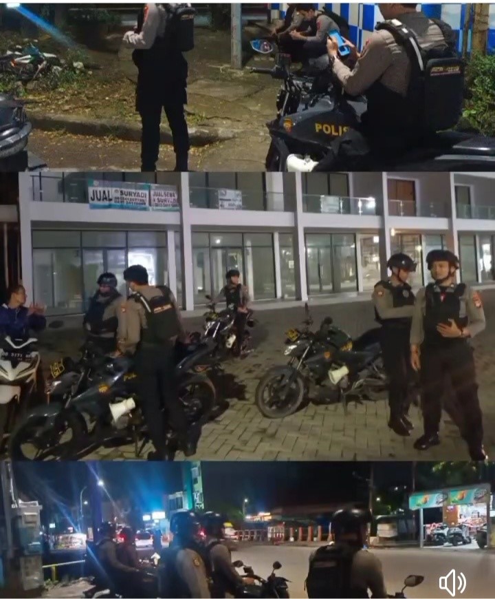 PATROLI -- Sat Samapta Polrestabes Makassar yang melaksanakan pantroli gangguan kamtibmas di wilayah hukum Polrestabes Makassar.