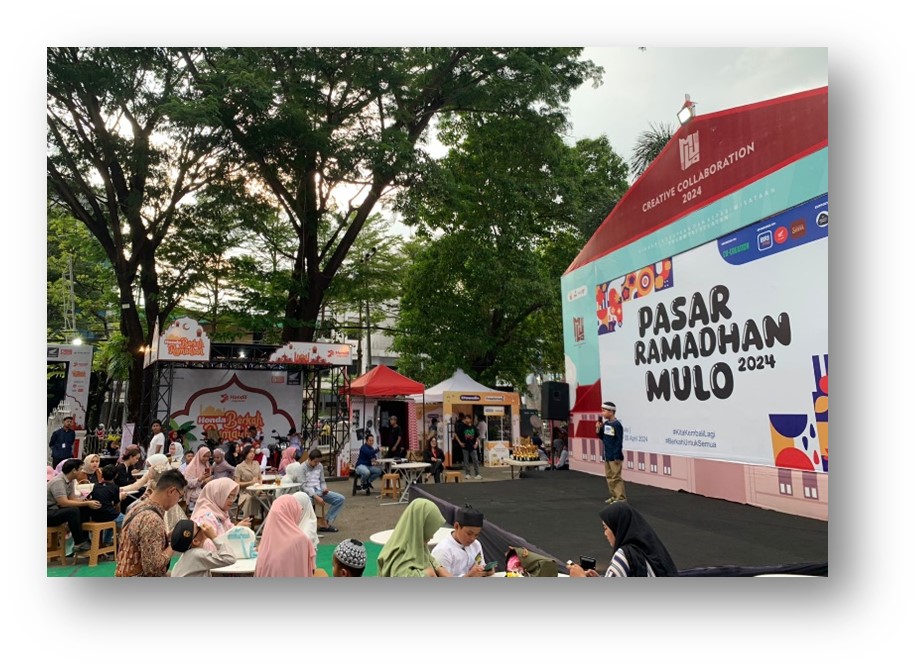 JAGOAN KIDS -- Suasana Ramadhan Jagoan Kids Festival 2024 di Pasar Ramadhan Mulo yang berlangsung di pelataran parkir gedung Mulo, Jalan Jenderal Sudirman.