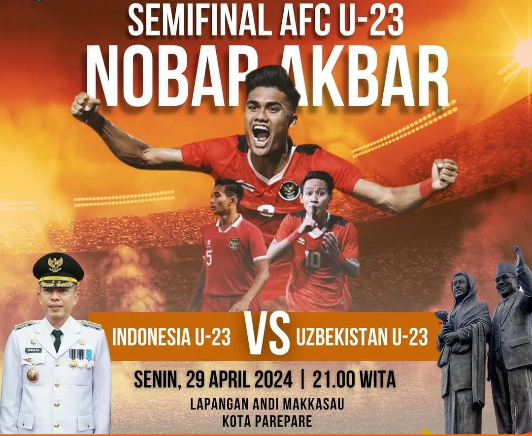 Pj Wali Kota Nobar Timnas di Alun Alun Kota