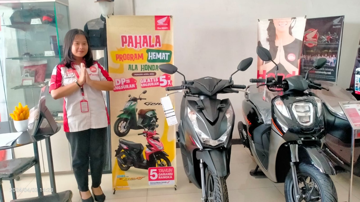 PAHALA -- Program Pahala yang ditawarkan Astra Motor Sulawesi Selatan sepanjang bulan April 2024 sebagai upaya untuk mendekatkan beragam sepeda motor Honda kepada masyarakat.