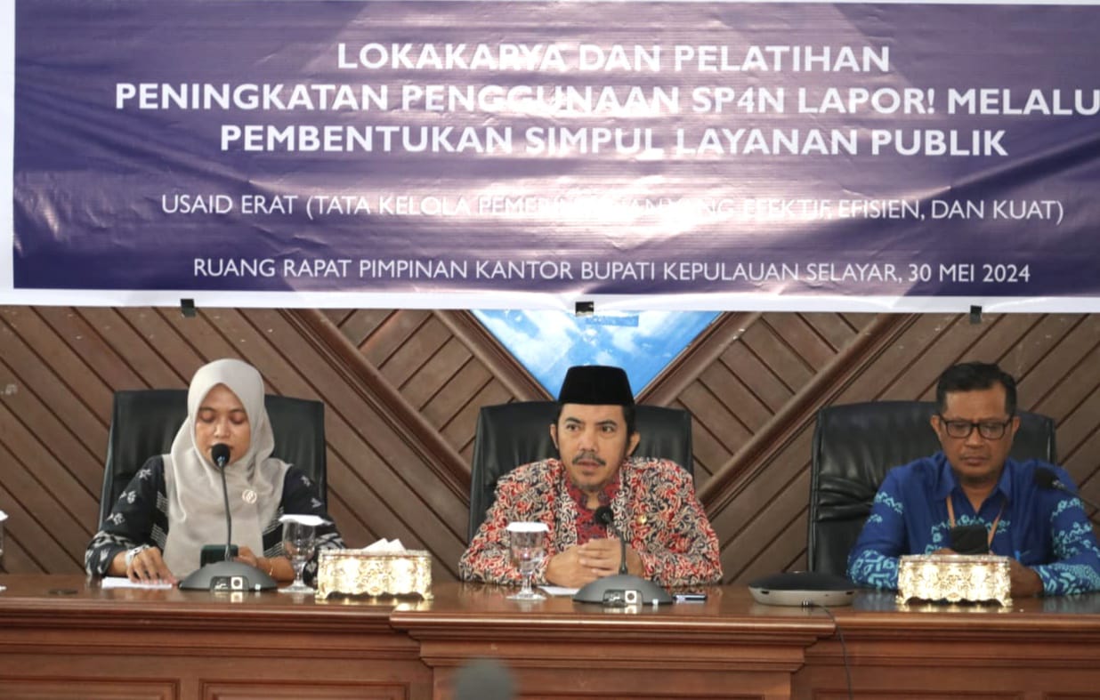 Dukung Pemanfaatan SP4N LAPOR, Bidang Humas Diskominfo Selayar Gelar Lokakarya Bersama USAID ERAT