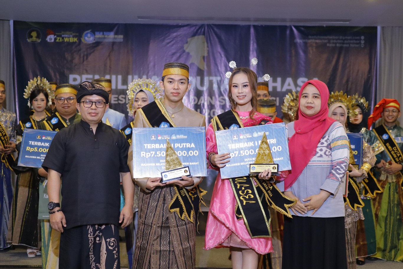 Supriadi dan Gabriella, Terbaik Satu Putra dan Putri Duta Bahasa Sulsel-Sulbar 2024