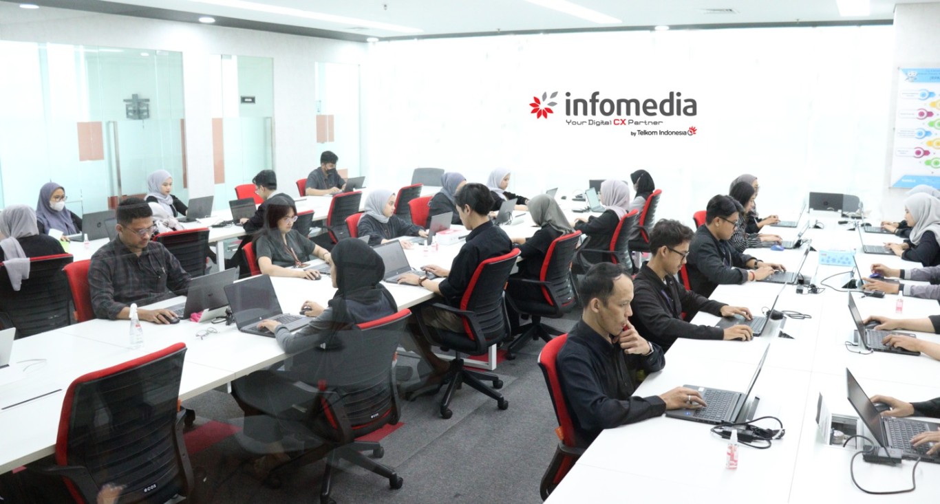 TEKNOLOGI 3A -- Keberhasilan membukukan laba bersih 217 persen di sepanjang tahun 2023, mendorong Infomedia yang merupakan anak usaha PT Telkom, kini mengembangkan teknologi 3A untuk pertumbuhan berkelanjutan.