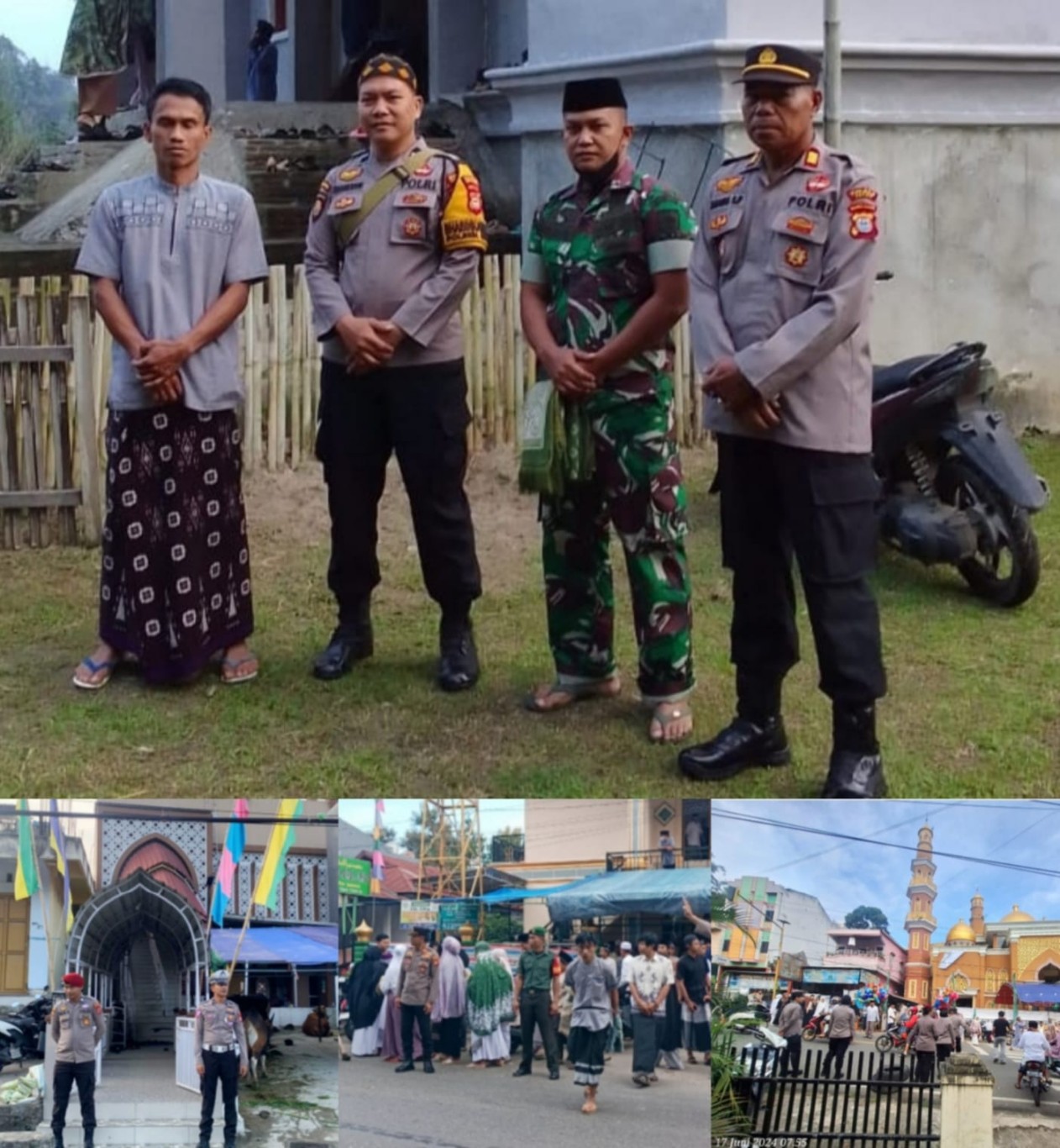 AMANKAN SHALAT IED -- Kapolres Tator AKBP Malpa Malacoppo mengerahkan 139 personelnya mengamankan shalat Idhuladha 1445 H dibeberapa titik dan masjid di wilayah hukum Polres Tana Toraja, Senin (17/6). 