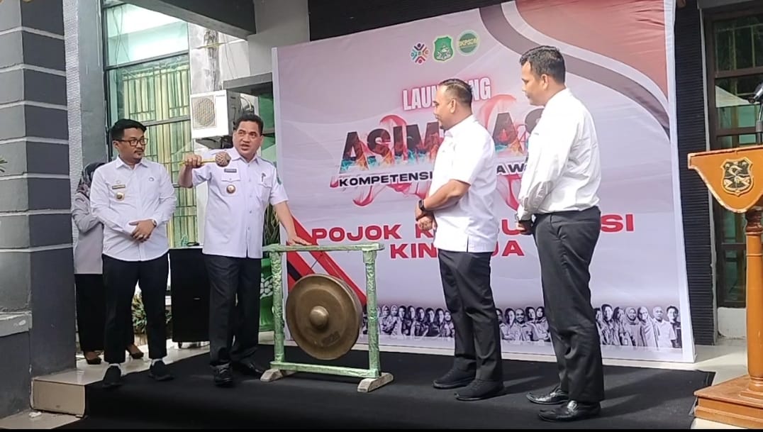 LAUNCHING -- Badan Kepegawaian dan Pengembangan Sumber Daya Manusia (BKPSDM) Kabupaten Sidrap launching inovasi Asimilasi Kompetensi Kepegawaian, Rabu (3/7).
