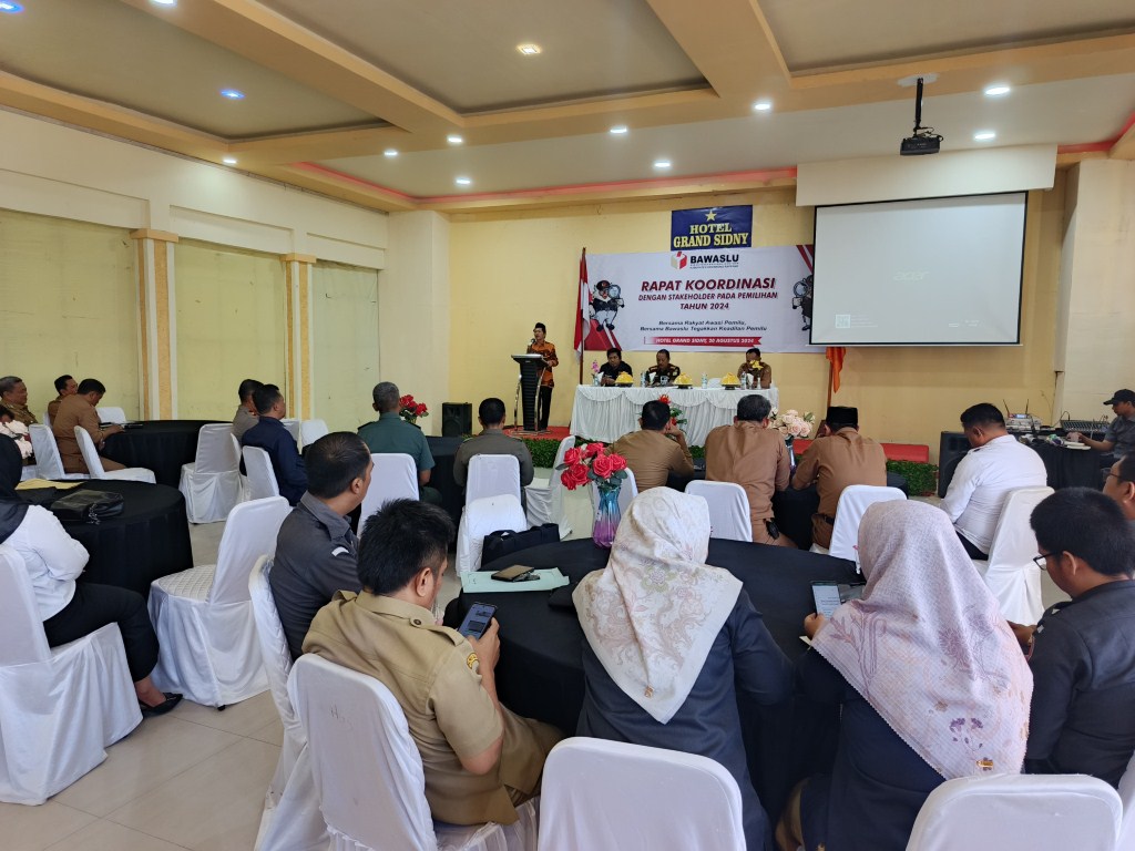 RAKOR BERSAMA--Bawaslu Sidrap menggelar rakor bersama Forkompimda guna membahas kesiapan menghadapi Pilkada 2024