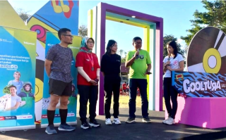 KOMUNITAS SEHAT -- Peluncuran Komunitas Sehat dengan menghadirkan ComboFit Jamsostek di aplikasi MyTelkomsel dalam festival musik dan budaya Cooltura.