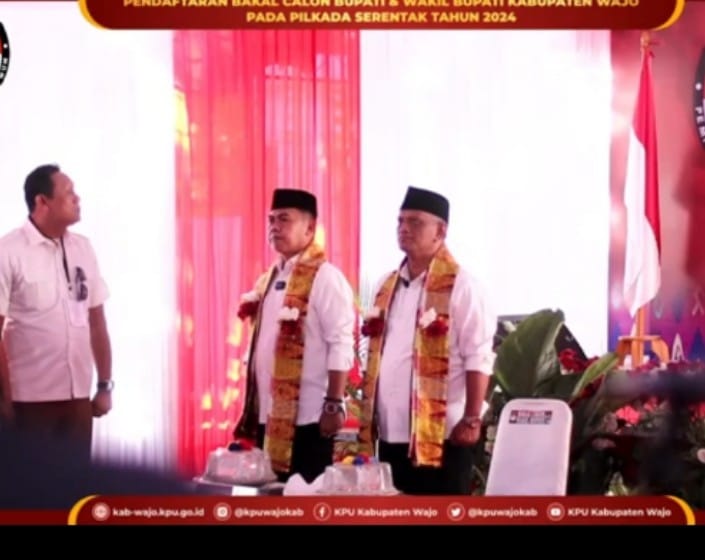 SIAP -- KPU Kabupaten Wajo menerima pendaftaran pasangan bakal calon bupati dan wakil bupati wajo, Andi Rosman-Baso Rahmanuddin Makkaraka (Ar Rahman), Rabu (28/8) petang. Paslon As Rahman siap menghadang laju Paslon Pammase