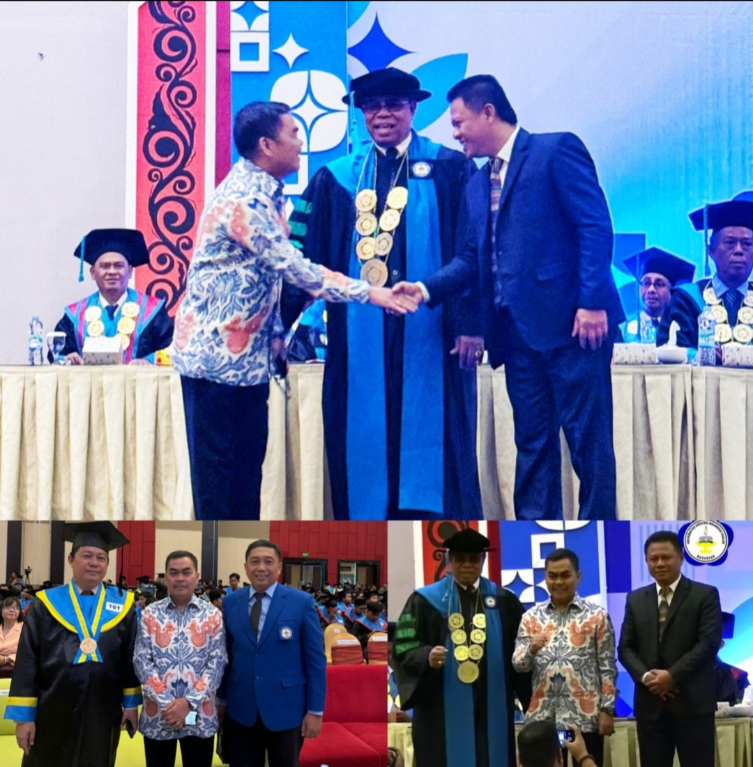 Wabup Tana Toraja, dr Zadrak Tombeg menghadiri wisuda UKIP Makassar di Hotel Dalton Makassar, Senin (2/9/2024).