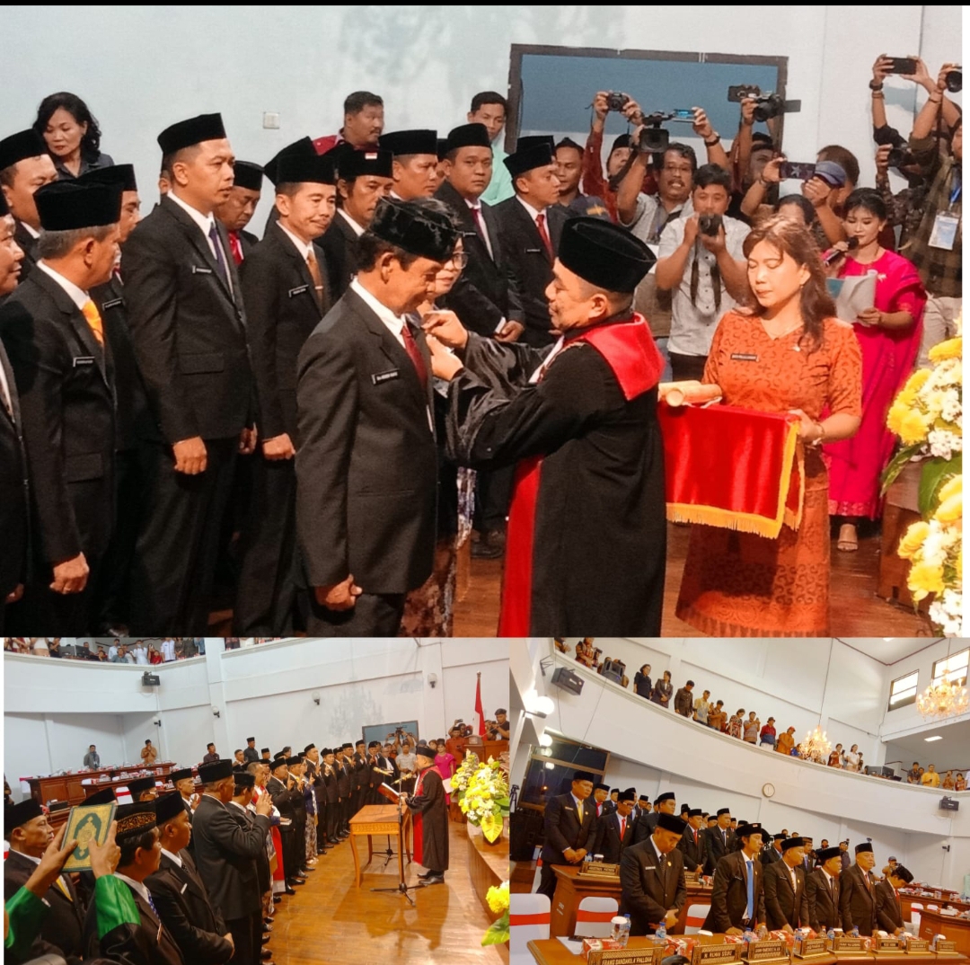 Sebanyak 30 anggota DPRD Tana Toraja periode 2024-2029 mengikuti pelantikan di gedung DPRD Tana Toraja.