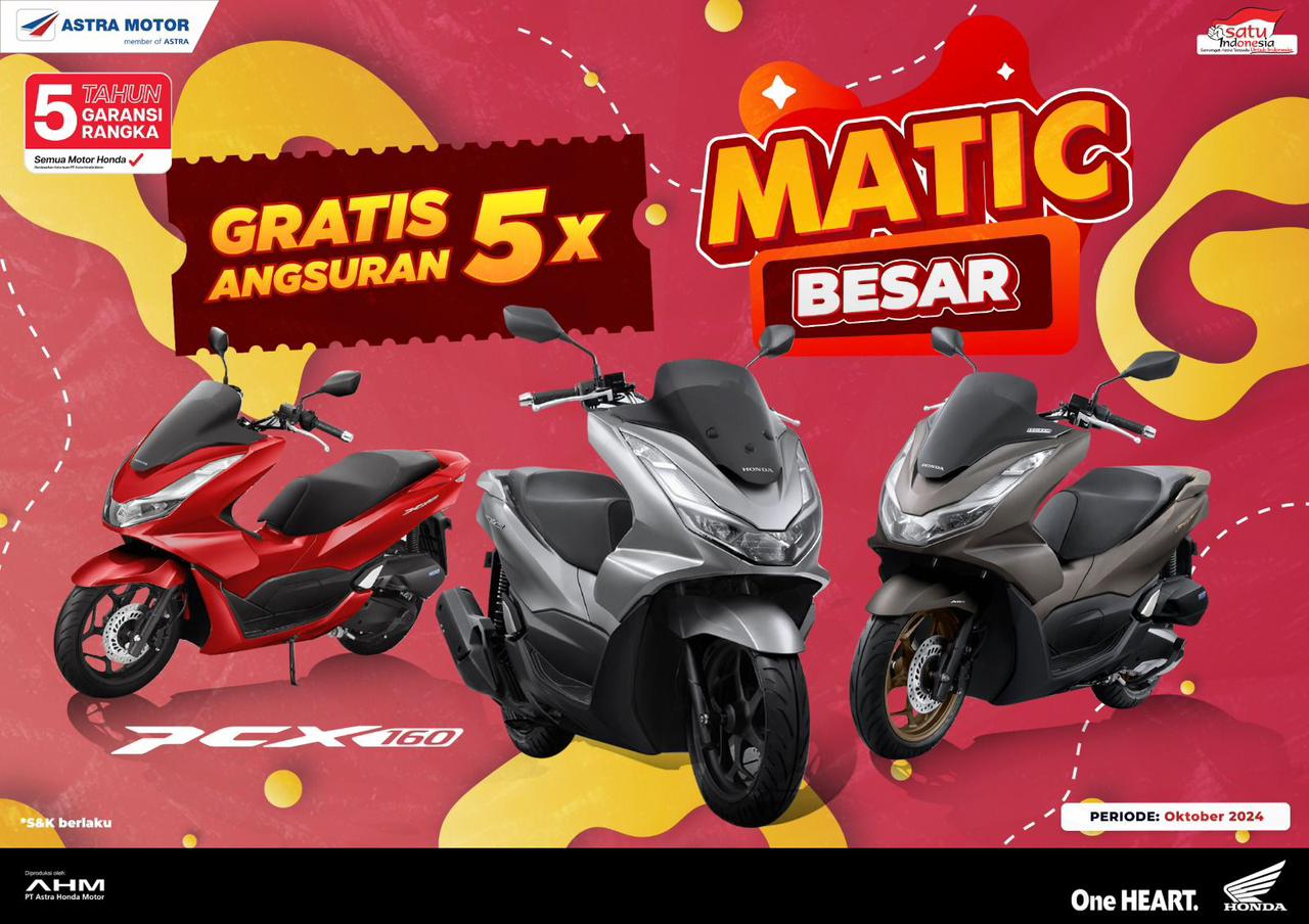 Dapatkan Motor Honda Impianmu dengan DP Ringan dan Potongan Tenor Hingga Lima Kali