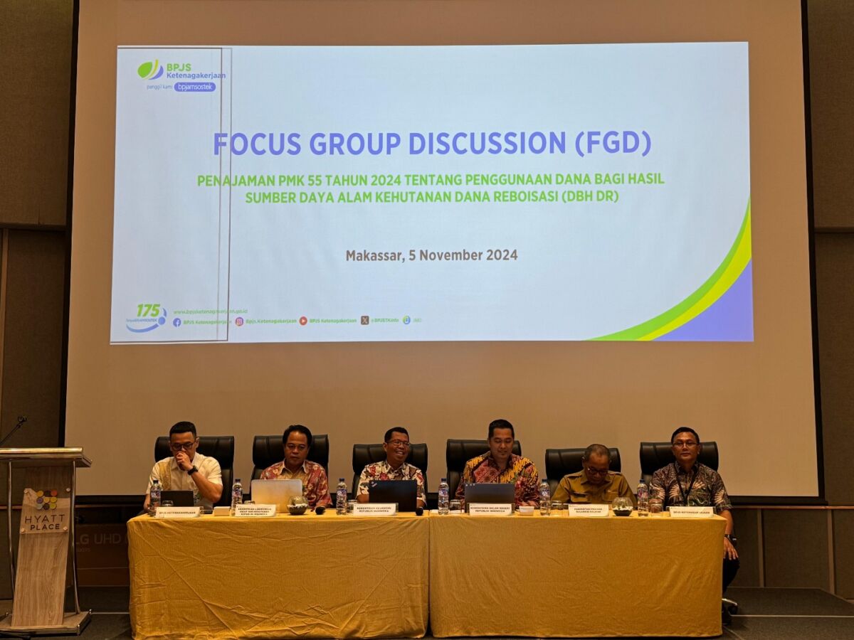 PENAJAMAN PMK -- Suasana FGD PMK 55 tahun 2024 yang diselenggarakan BPJS Ketenagakerjaan Kantor Wilayah Sulawesi Maluku.