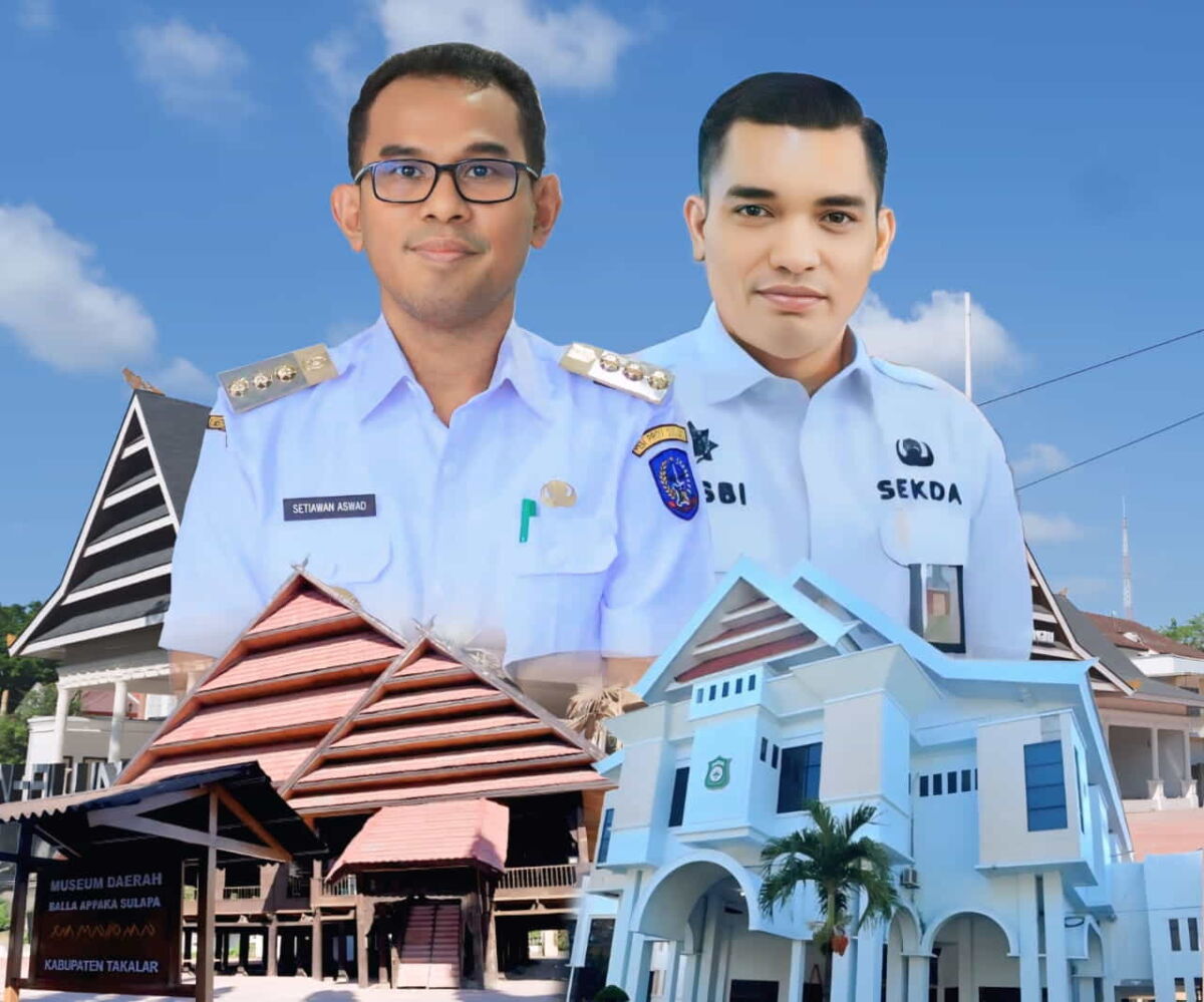 Pj Bupati Takalar, Setiawan Aswad dan Sekretaris Kabupaten Takalar, H Muhammad Hasbi.
