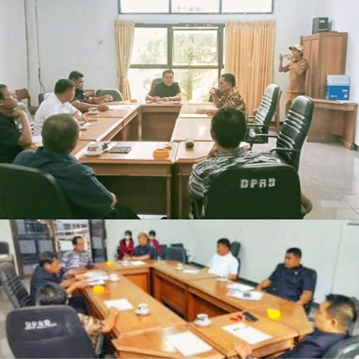RAPAT -- Ketua Komisi I DPRD Tana Toraja Medi Sura' Matasak memimpin rapat internal membahas sejumlah program yang diusulkan di Musrenbang, Senin (20/1) lalu 
