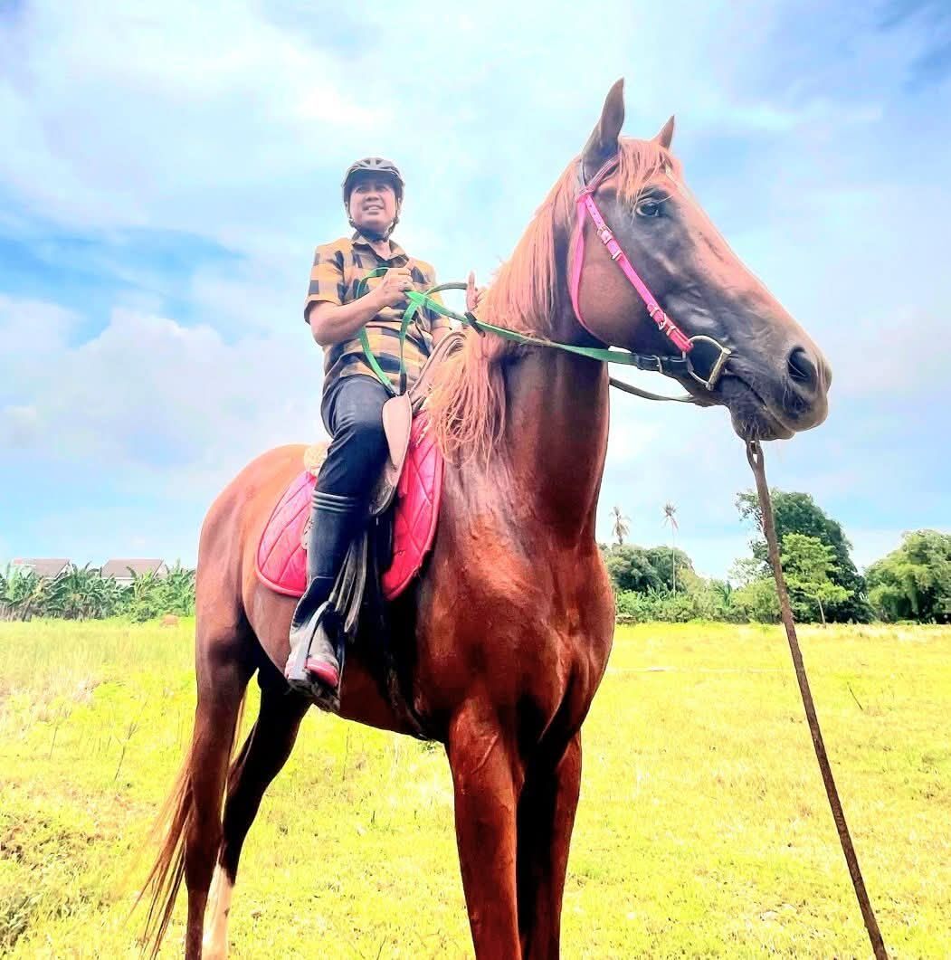 Ketua Panitia, Sahiruddin Sabile saat menunggangi kuda.