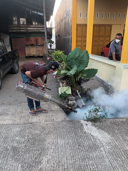 FOGING -- Dinas Kesehatan Pemkab Pinrang bergerak cepat dengan menggencarkan upaya pencegahan DBD terutama di wilayah-wilayah yang dikenal rawan kasus setiap tahunnya.

