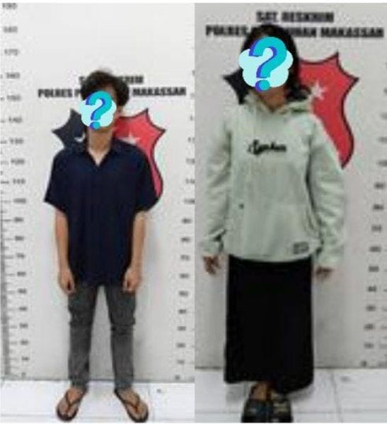 PENGEROYOKAN -- Pelaku pengeroyokan mahasiswi diamankan di Polres Pelabuhan Makassar. 
