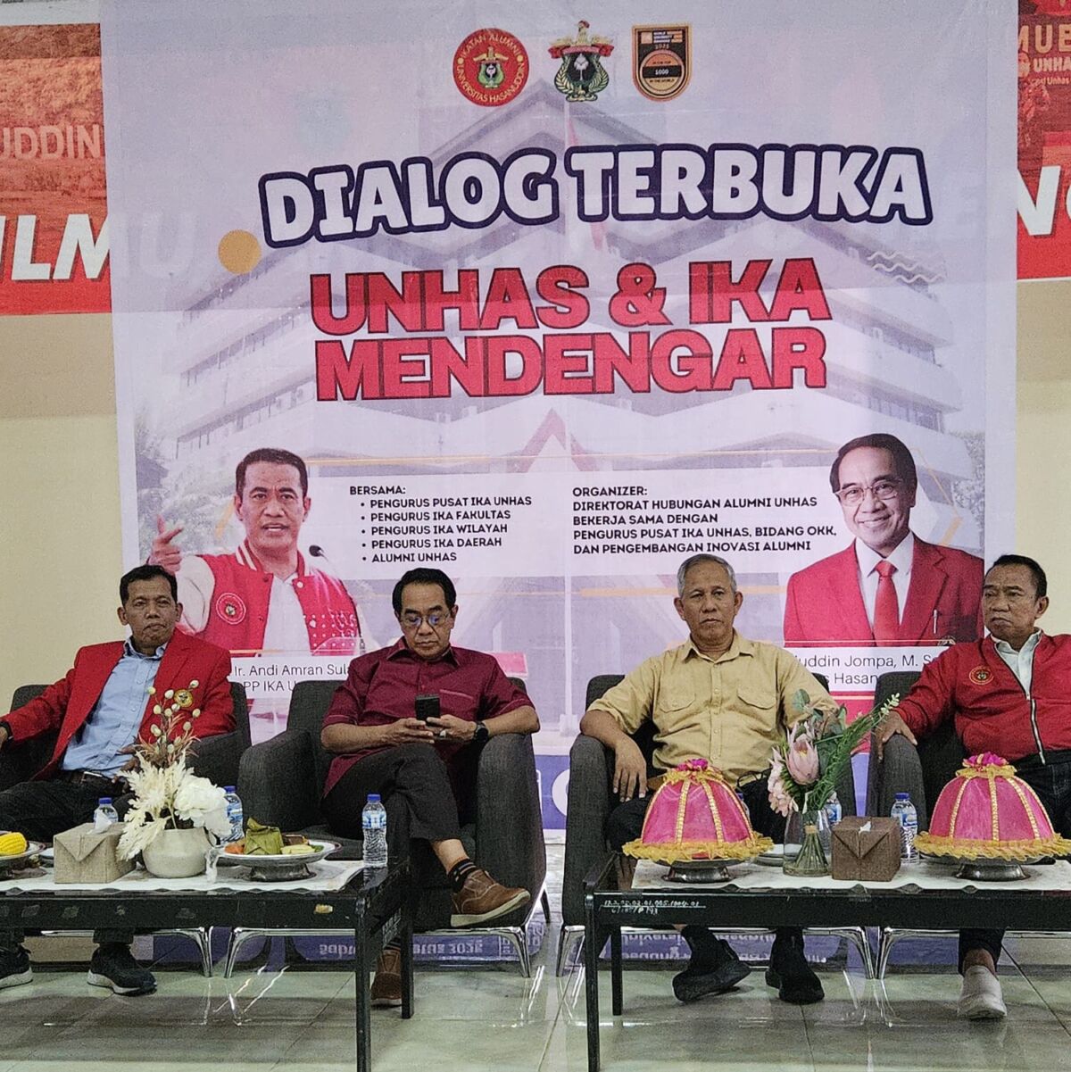 Pelaksanaan diskusi Unhas dan IKA Mendengar di GPA kampus Unhas Tamalanrea, Sabtu (9/8/2025).