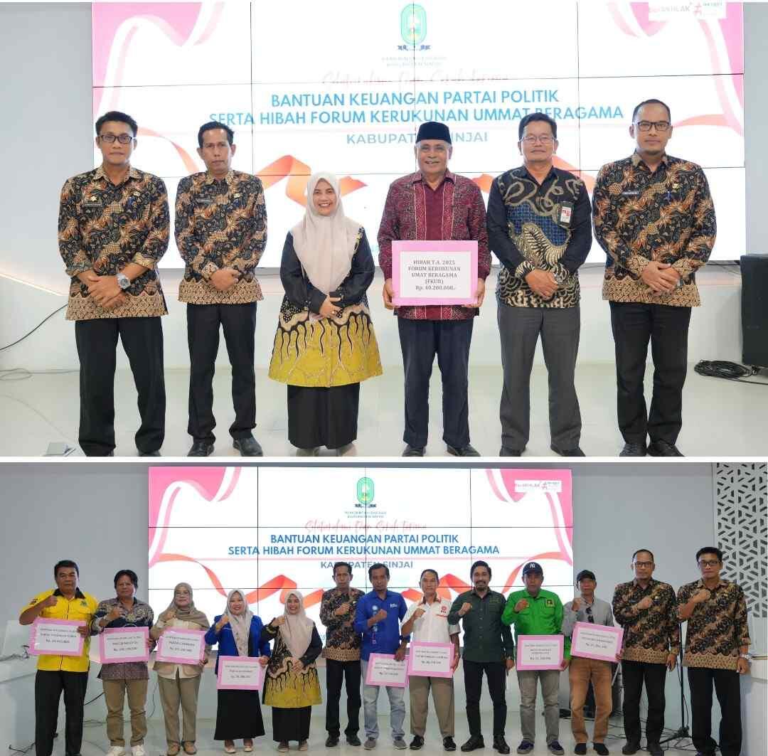 Foto bersama Bupati Sinjai, kepala Kesbangpol, Kepala Bappeda, Parpol dan FKUB