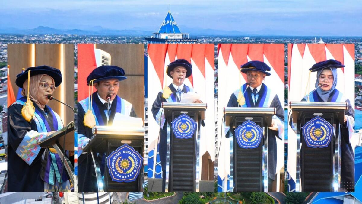 Prof. Dr. Ir. Hj. Kasifah, M.P. (Guru Besar dalam Ranting Ilmu Kepakaran Kesuburan Tanah Pertanian dan Lingkungan), Prof. Dr. Agustan, S.Pd., M.Pd. (Guru Besar dalam Ranting Ilmu Kepakaran Pendidikan Matematika), Prof. Hartono Bancong, S.Pd., M.Pd., Ph.D. (Guru Besar dalam Ranting Ilmu Kepakaran Eksperimen Pembelajaran Fisika), Prof. Dr. Rukli, M.Pd. (Guru Besar dalam Ranting Ilmu Kepakaran Pendidikan Evaluasi Pendidikan), serta Prof. Dr. Asriati, S.E., M.Si. (Guru Besar dalam Ranting Ilmu Kepakaran Ilmu Ekonomi).