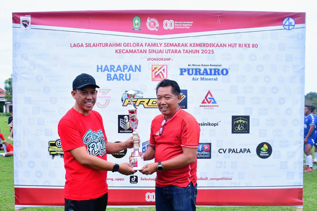Wakil Bupati Sinjai, A. Mahyanto Mazda, secara resmi menutup Lomba Laga Silaturahmi Gelora Family Semarak Kemerdekaan dalam rangka memperingati Hari Ulang Tahun ke-80 Republik Indonesia 
