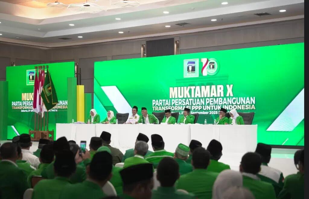 Pelaksanaan Muktamar X PPP di kawasan Ancol, Jakut. Kubu Agus Suparmanto mengklaim menang secara aklamasi menjadi ketum PPP. Klaim serupa sudah disampaikan lebih dulu kubu Muhammad Mardiono (IST).