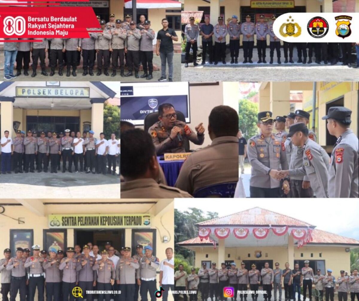 KUNKER -- Kapolres Luwu AKBP Adnan Pandibu menutup rangkaian kunjungan kerja (kunker) di 10 Polsek jajaran, Rabu (10/9). Polsek Bastem menjadi titik terakhir yang dikunjungi dalam agenda tersebut.