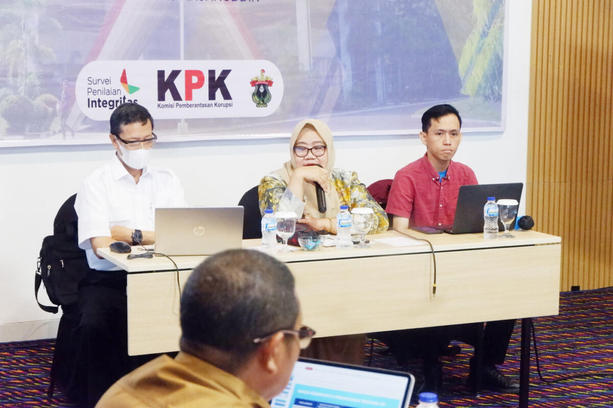 KPK -- Suasana gelaran FGD SPI yang diselenggarakan KPK bekerja sama Unhas dan BPKP RI di Unhas Hotel & Convention.
