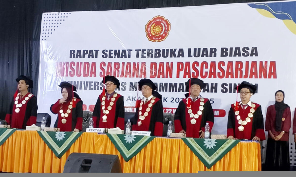 WISUDA -- Universitas Muhammadiyah Sinjai (UMSI) pada tahun akademik 2024/2025 berhasil  mewisuda sebanyak 569 wisudawan dari tiga Fakultas yaitu Fakultas Fisiphum, Fakultas Pertanian dan Fakultas  Teknik di Gedung Auditorium Andi Azikin Sinjai, kemarin.
