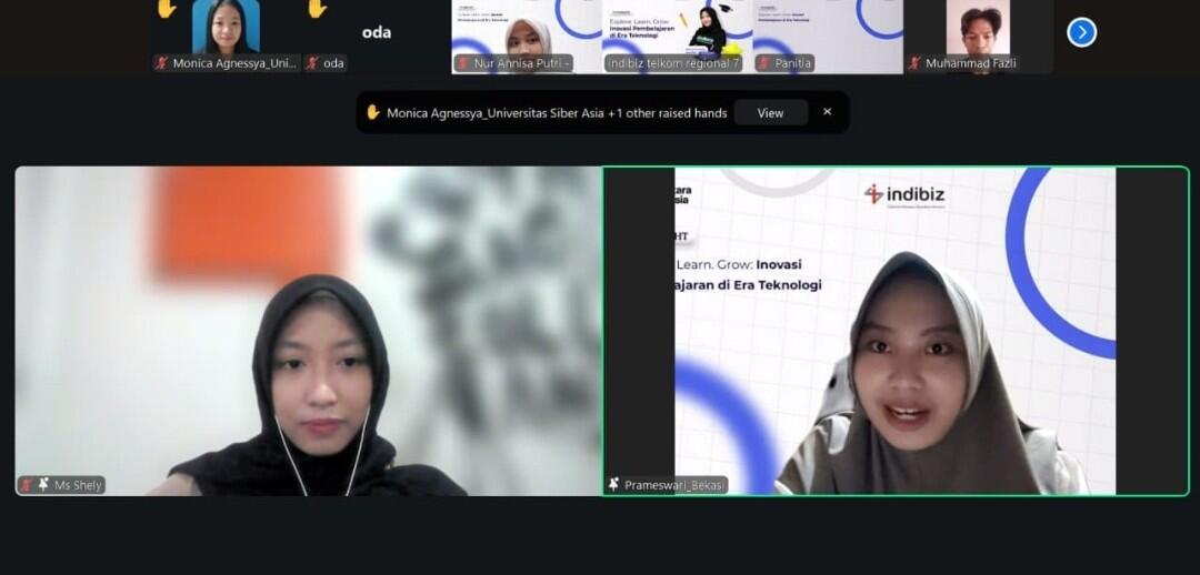 WEBINAR -- Suasana webinar menyorot peran strategis Artificial Intelligence (AI) dalam memperkuat inovasi edutech yamg digelar Telkom Regional 5.