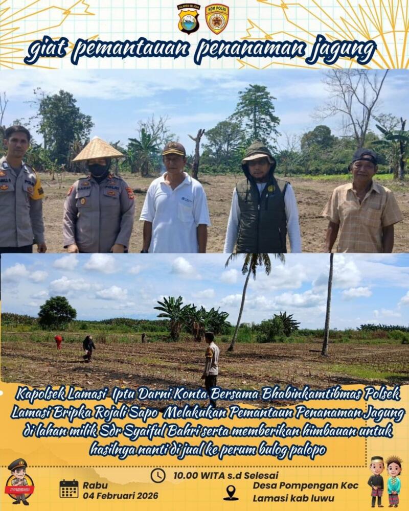 Polsek Lamasi Dukung Ketahanan Pangan