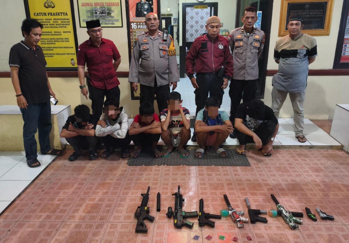 15 Remaja Diamankan Polsek Manggala Usai Tembak-tembakan Pakai Senjata Mainan Omega