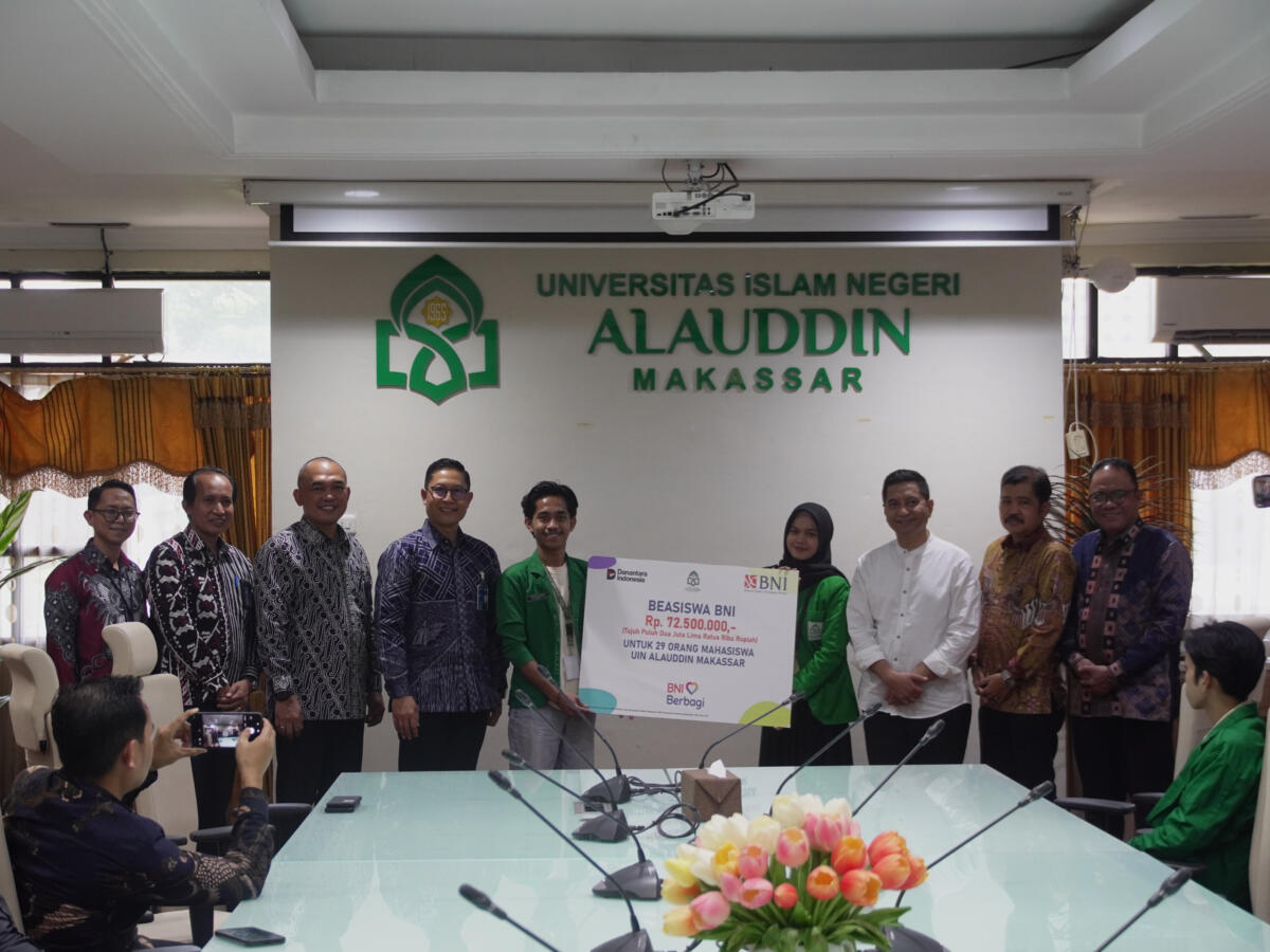 BNI Regional 07 Salurkan 29 Beasiswa untuk Mahasiswa UIN Alauddin Makassar