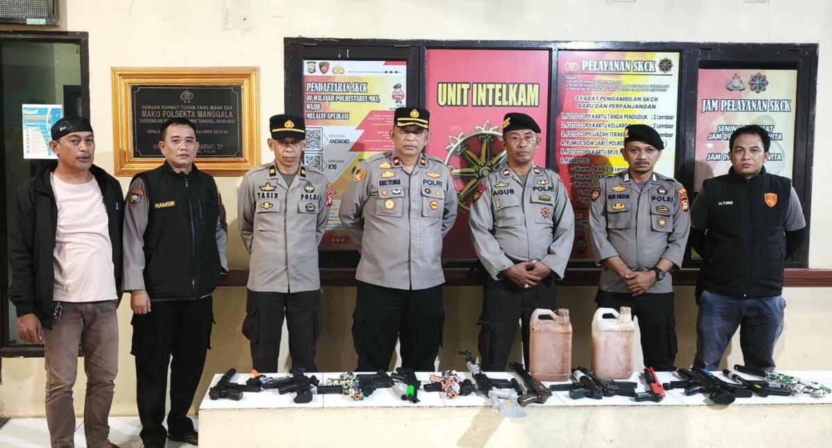 Patroli Skala Besar Polsek Manggala Amankan 5 Motor Knalpot Brong, Ballo, dan Pistol Mainan Omega