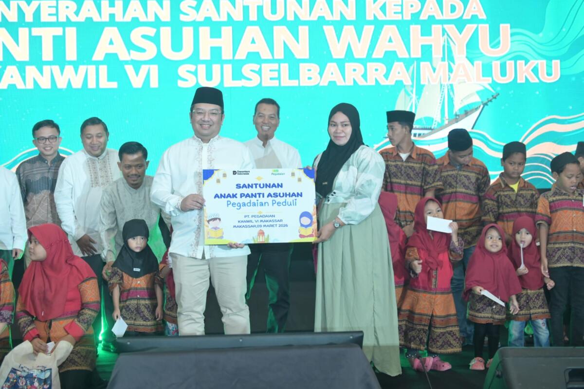 Pegadaian Kanwil VI Sulselbarra Maluku Santuni Anak Yatim Dalam Kegiatan Safari Ramadan