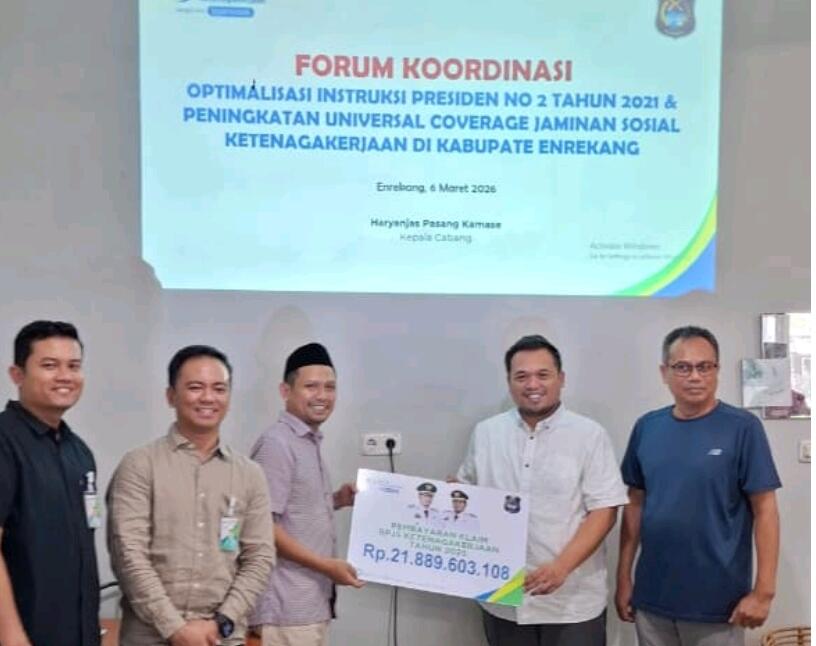 BPJS Ketenagakerjaan Palopo Salurkan Klaim Manfaat Rp21,8 Miliar kepada Masyarakat Enrekang Sepanjang 2025