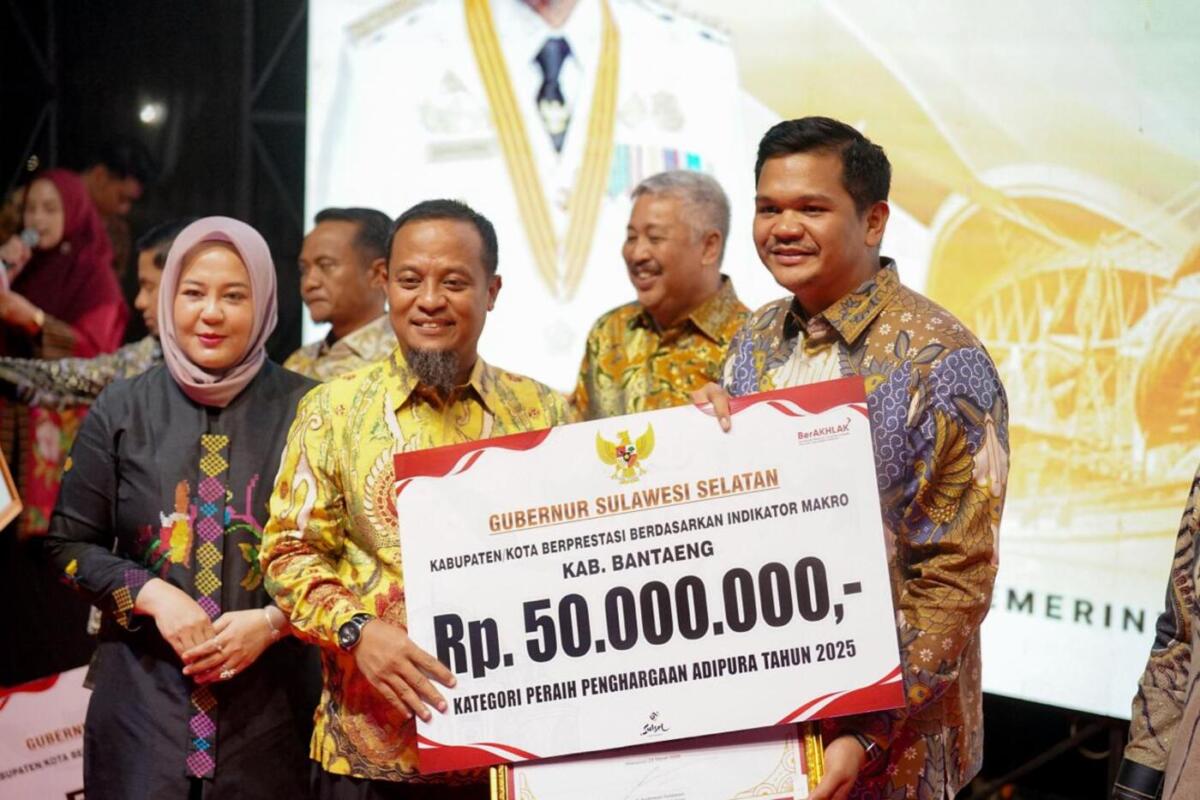 Bantaeng Terima Apresiasi Pemprov Sulsel