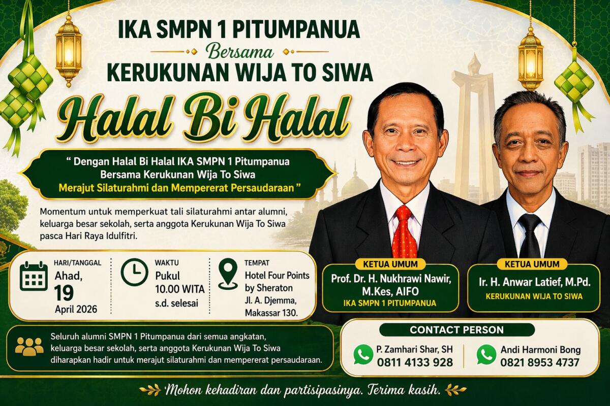 IKA SMPN 1 Pitumpanua Gelar Halal Bihalal