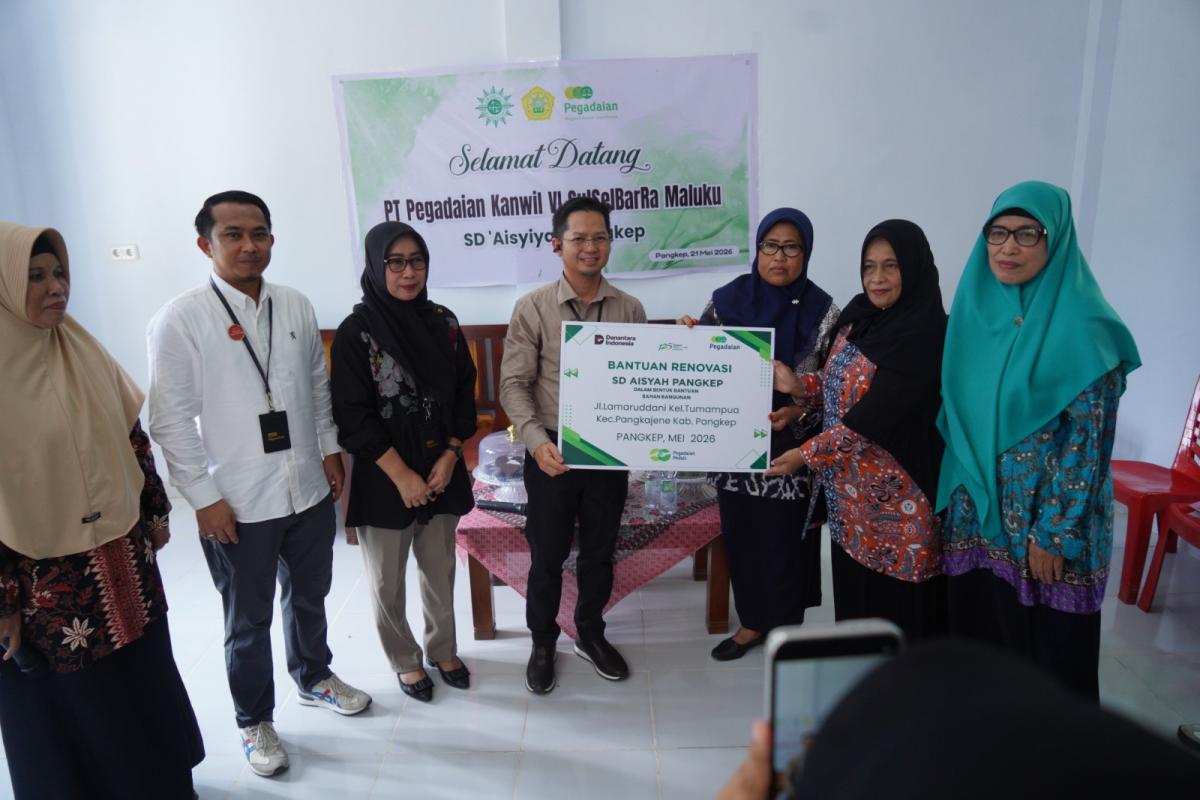 Dukung Pendidikan, Pegadaian Salurkan Bantuan Renovasi untuk SD Aisyiyah Pangkep