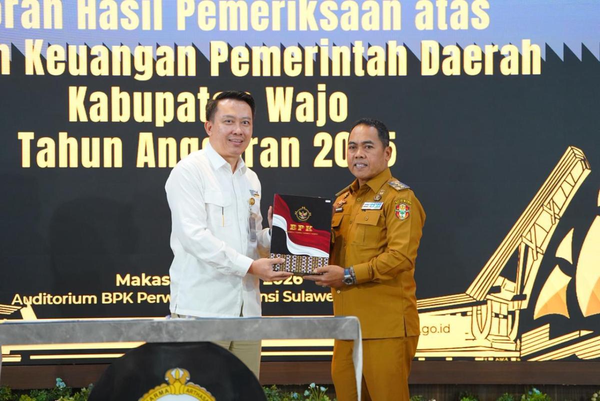 Pemerintah Kabupaten Wajo mendapat meraih Opini Pemkab Wajo Terima Opini WTP dari BPK