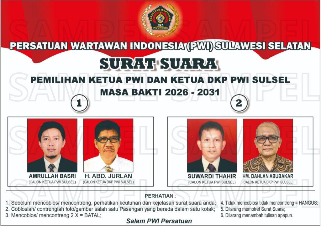 Hari Ini, PWI Sulsel Pilih Nahkoda Baru