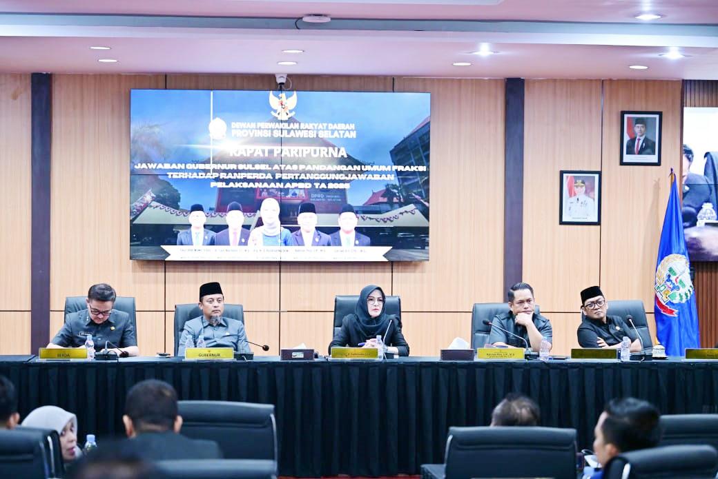 Fraksi-Fraksi DPRD Sulsel Setuju Ranperda APBD Dilanjutkan Dengan Catatan